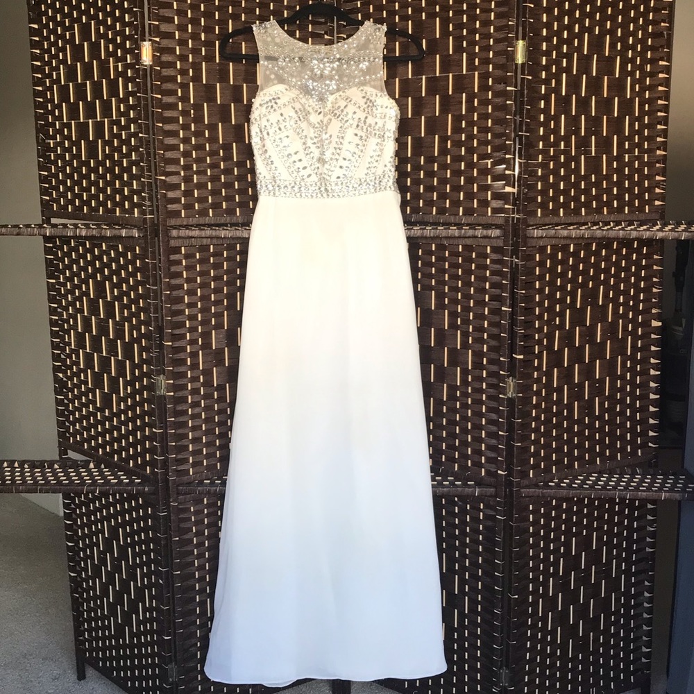 Beaded Ivory Prom/ Homecoming/ Wedding Dress